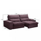 Sofá 3 Lugares 230cm Veludo Retrátil Reclinável Bariloche Fer