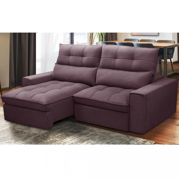 Sofá 3 Lugares 230cm Veludo Retrátril Reclinável Damman Fergu