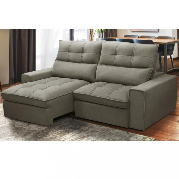 Sofá 3 Lugares 230cm Veludo Retrátril Reclinável Damman Fergu