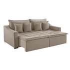 Sofá 3 Lugares 234cm Retrátil E Reclinável Amy Veludo Bege