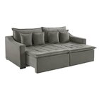 Sofá 3 Lugares 234cm Retrátil E Reclinável Amy Veludo Cinza