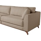 Sofá 3 Lugares 236cm Com Almofadas Base Madeira Maciça Joanna