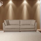 Sofá 3 Lugares 236cm Com Almofadas Base Madeira Maciça Joanna