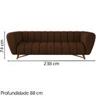 Sofa 3 Lugares 238 Cm Alure Moll