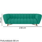 Sofa 3 Lugares 238 Cm Alure Moll