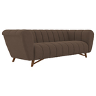 Sofá 3 Lugares 238cm Huskyer Veludo Marrom - Sallar Home