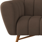 Sofá 3 Lugares 238cm Huskyer Veludo Marrom - Sallar Home