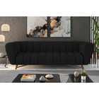 Sofá 3 Lugares 238cm Huskyer Veludo Preto - Sallar Home
