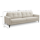 Sofá 3 Lugares 240cm Couro Sintético Corbelli Ferguile