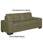 Sofá 3 Lugares 240cm Milano Couro Cinza G58 - Gran Belo