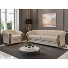 Sofá 3 Lugares 244cm Pugle Bouclé Suave Bege - Sallar Home