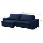 Sofá 3 Lugares 245cm Retrátil Reclinável Veludo Ballarat Ferg