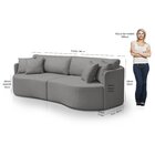 Sofá 3 Lugares 246 Cm Dakota Moderno Cinza Escuro