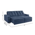 Sofá 3 Lugares 250cm Retrátil Reclinável Orion Azul