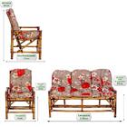 Sofá 3 Lugares 2 Cadeiras De Bambu Cancun G04 Para Area Edicu