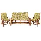 Sofá 3 Lugares 2 Cadeiras De Bambu Cancun G30 Para Area Edicu