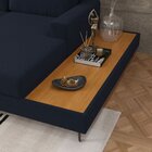 Sofá 3 Lugares 3,22m Com Chaise Direito E Mesa Apoio Lateral