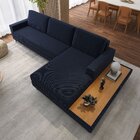 Sofá 3 Lugares 3,22m Com Chaise Direito E Mesa Apoio Lateral