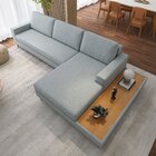 Sofá 3 Lugares 3,22m Com Chaise Direito E Mesa Apoio Lateral