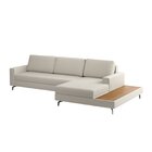 Sofá 3 Lugares 3,22m Com Chaise Direito E Mesa Apoio Lateral