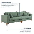 Sofá 3 Lugares 4 Almofadas Madri Estofados Martins  Linho/ver