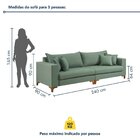 Sofá 3 Lugares 4 Almofadas Madri Estofados Martins  Linho/ver