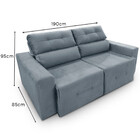 Sofá 3 Lugares  Retrátil Reclinável 190cm Veludo Lisboa Tiba