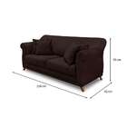 Sofá 3 Lugares Abruzzo Suede Café 220 Cm