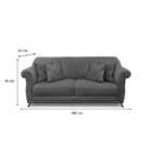 Sofá 3 Lugares Abruzzo Suede Cinza 180 Cm