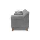 Sofá 3 Lugares Abruzzo Veludo Cinza 220 Cm