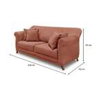 Sofá 3 Lugares Abruzzo Veludo Cobre 200 Cm