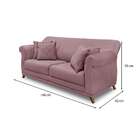 Sofá 3 Lugares Abruzzo Veludo Lilás 180 Cm