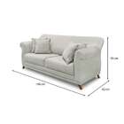 Sofá 3 Lugares Abruzzo Veludo Prata 180 Cm