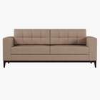 Sofá 3 Lugares Alive Pés E Base Em Madeira Linho Cotton Bege