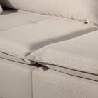 Sofá 3 Lugares Almofada Solta Base Madeira Linho Bege Claro C