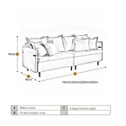 Sofá 3 Lugares Almofada Solta Base Madeira Linho Bege Claro M