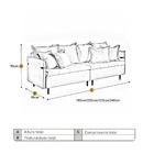 Sofá 3 Lugares Almofada Solta Base Madeira Linho Bege Medio M