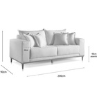 Sofá 3 Lugares Almofada Solta Base Madeira Suede Cinza Claro