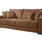 Sofá 3 Lugares Almofada Solta Linho Marrom Helô 2m