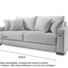 Sofá 3 Lugares Almofada Solta Linho Preto Helô 2,2m