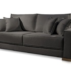 Sofá 3 Lugares Almofada Solta Linho Preto Helô 2,2m