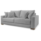 Sofá 3 Lugares Almofada Solta Suede Cinza Claro Helô 2m