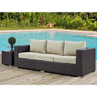 Sofá 3 Lugares Alumínio E Fibra Sintética Estofado Externo