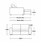Sofá 3 Lugares Ametista 222 Cm  Capuccino