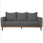 Sofá 3 Lugares Argentina Linho - Amarena Móveis - Cinza Escuro