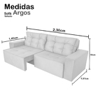 Sofá 3 Lugares Argos 2,30m Retrátil E Reclinável Pena - Camur