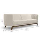 Sofá 3 Lugares Argus Jacar Bege