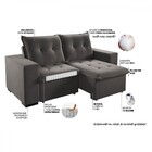 Sofá 3 Lugares Arsenal Retrátil E Reclinável Grafite - Viero