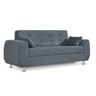 Sofá 3 Lugares Aruba Suede Cinza