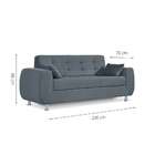 Sofá 3 Lugares Aruba Suede Cinza